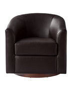 Sandy 360-Degree Swivel Barrel Faux Leather Chair for Living Room