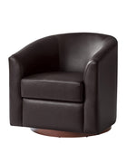 Sandy 360-Degree Swivel Barrel Faux Leather Chair for Living Room