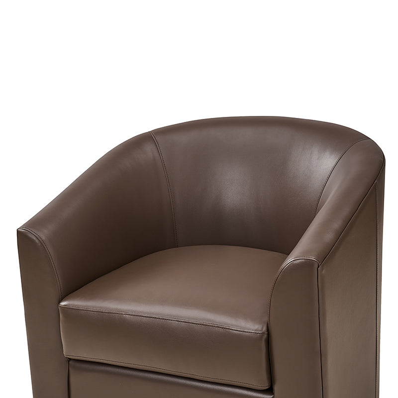 Sandy 360-Degree Swivel Barrel Faux Leather Chair for Living Room