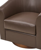 Sandy 360-Degree Swivel Barrel Faux Leather Chair for Living Room