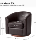 Sandy 360-Degree Swivel Barrel Faux Leather Chair for Living Room