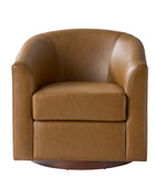 Sandy 360-Degree Swivel Barrel Faux Leather Chair for Living Room