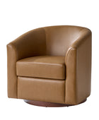 Sandy 360-Degree Swivel Barrel Faux Leather Chair for Living Room