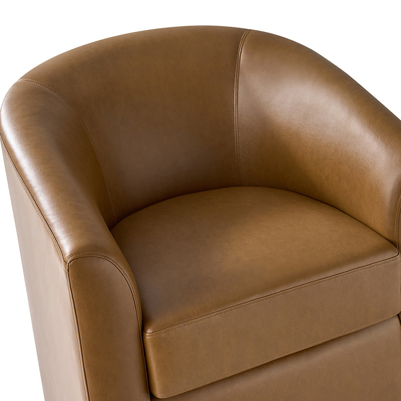 Sandy 360-Degree Swivel Barrel Faux Leather Chair for Living Room