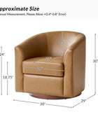 Sandy 360-Degree Swivel Barrel Faux Leather Chair for Living Room