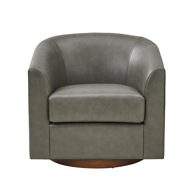 Sandy 360-Degree Swivel Barrel Faux Leather Chair for Living Room