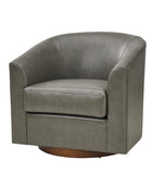 Sandy 360-Degree Swivel Barrel Faux Leather Chair for Living Room