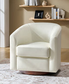 Sandy 360-Degree Swivel Barrel Faux Leather Chair for Living Room