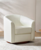 Sandy 360-Degree Swivel Barrel Faux Leather Chair for Living Room