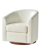 Sandy 360-Degree Swivel Barrel Faux Leather Chair for Living Room