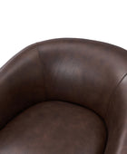 Cathy Geniun Leather Modern Swivel Barrel Chair With Solid Wood Base