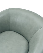 Cathy Geniun Leather Modern Swivel Barrel Chair With Solid Wood Base