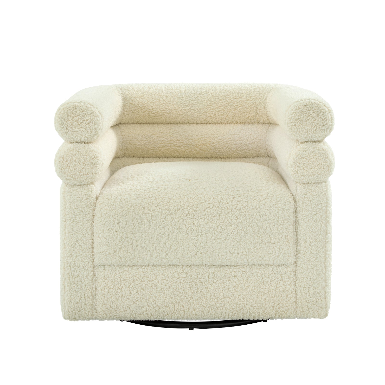 Benita 360-Degree Swivel Chair in Chenille Fabric with a Plush Pillow