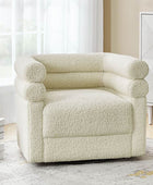 Benita 360-Degree Swivel Chair in Chenille Fabric with a Plush Pillow