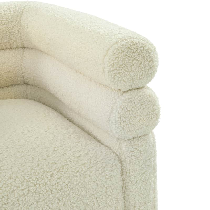 Benita 360-Degree Swivel Chair in Chenille Fabric with a Plush Pillow