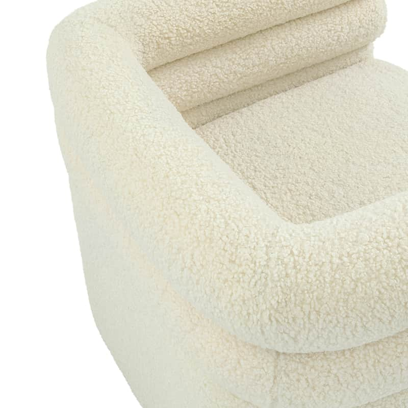 Benita 360-Degree Swivel Chair in Chenille Fabric with a Plush Pillow