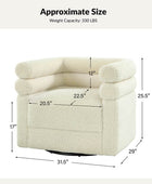 Benita 360-Degree Swivel Chair in Chenille Fabric with a Plush Pillow