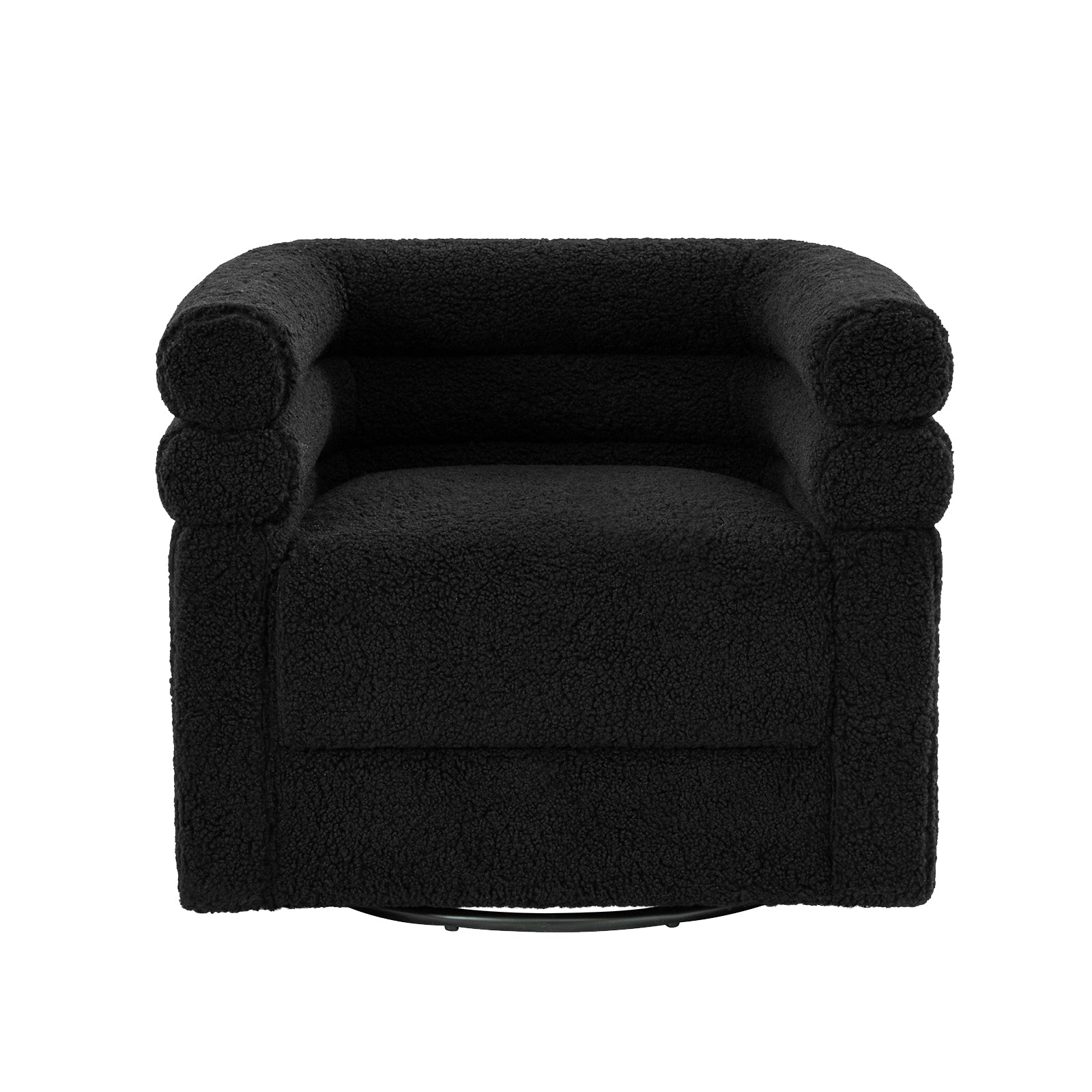 Benita 360-Degree Swivel Chair in Chenille Fabric with a Plush Pillow