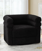 Benita 360-Degree Swivel Chair in Chenille Fabric with a Plush Pillow