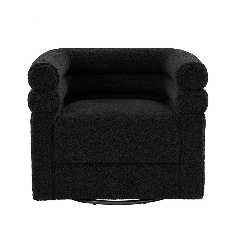 Benita 360-Degree Swivel Chair in Chenille Fabric with a Plush Pillow