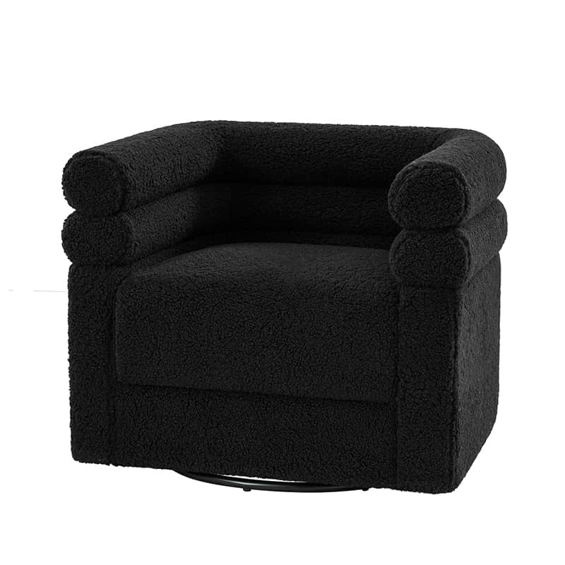 Benita 360-Degree Swivel Chair in Chenille Fabric with a Plush Pillow