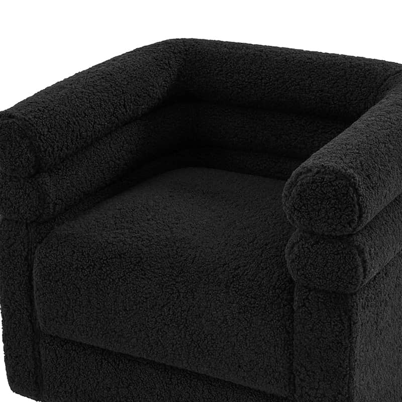 Benita 360-Degree Swivel Chair in Chenille Fabric with a Plush Pillow