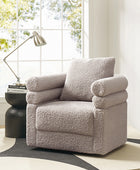 Benita 360-Degree Swivel Chair in Chenille Fabric with a Plush Pillow