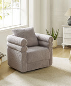 Benita 360-Degree Swivel Chair in Chenille Fabric with a Plush Pillow