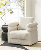 Benita 360-Degree Swivel Chair in Chenille Fabric with a Plush Pillow