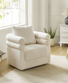 Benita 360-Degree Swivel Chair in Chenille Fabric with a Plush Pillow