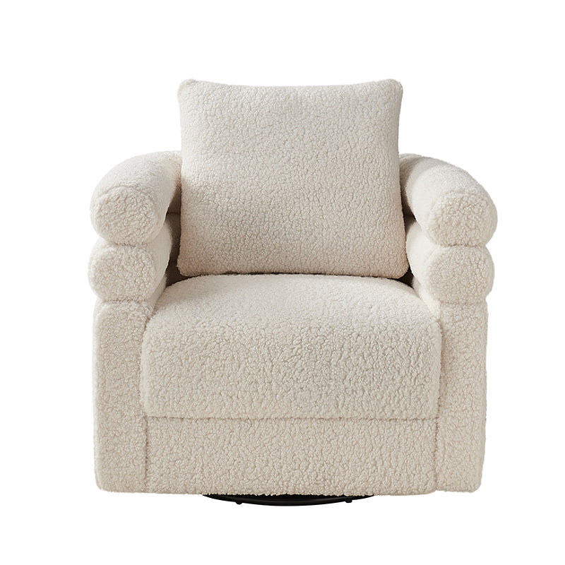 Benita 360-Degree Swivel Chair in Chenille Fabric with a Plush Pillow