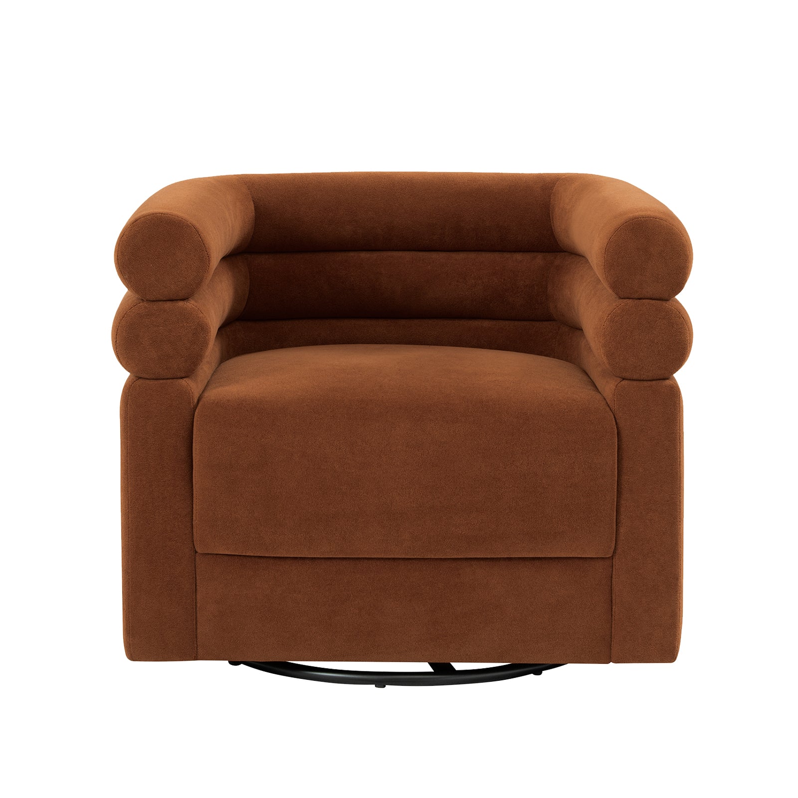 Benita 360-Degree Swivel Chair in Chenille Fabric with a Plush Pillow