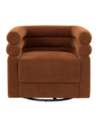 Benita 360-Degree Swivel Chair in Chenille Fabric with a Plush Pillow