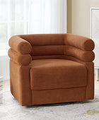 Benita 360-Degree Swivel Chair in Chenille Fabric with a Plush Pillow