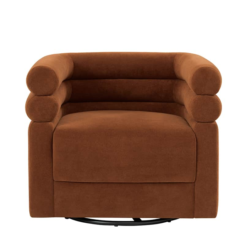 Benita 360-Degree Swivel Chair in Chenille Fabric with a Plush Pillow