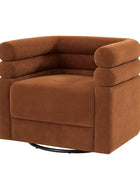 Benita 360-Degree Swivel Chair in Chenille Fabric with a Plush Pillow