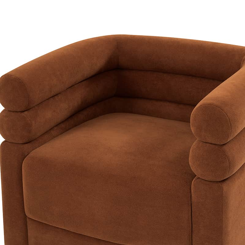 Benita 360-Degree Swivel Chair in Chenille Fabric with a Plush Pillow