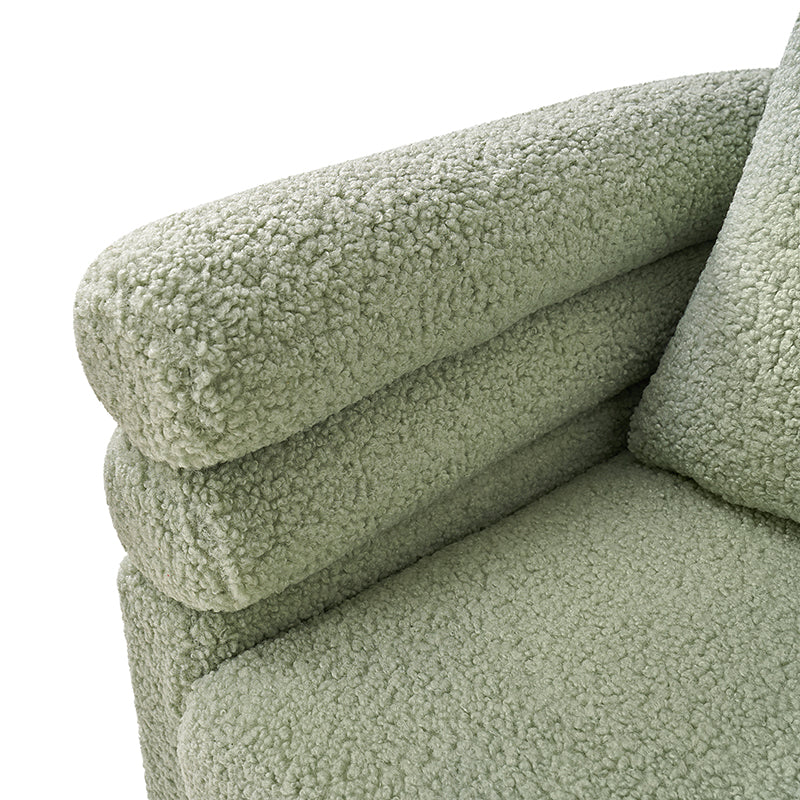 Benita 360-Degree Swivel Chair in Chenille Fabric with a Plush Pillow