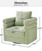 Benita 360-Degree Swivel Chair in Chenille Fabric with a Plush Pillow