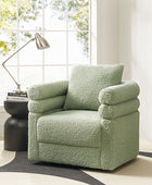 Benita 360-Degree Swivel Chair in Chenille Fabric with a Plush Pillow