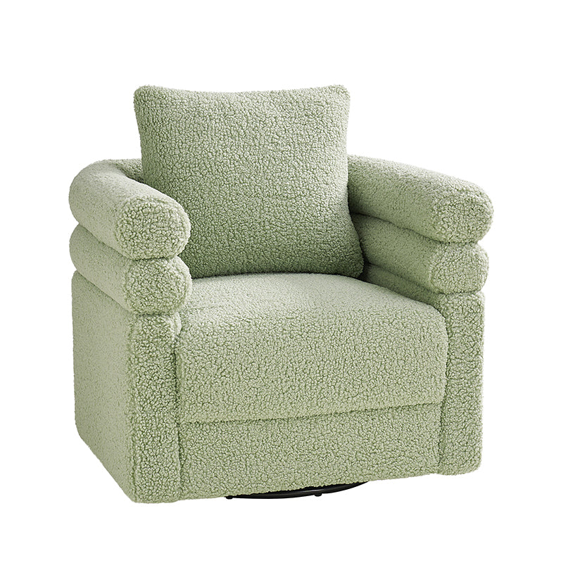 Benita 360-Degree Swivel Chair in Chenille Fabric with a Plush Pillow