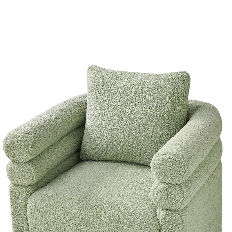 Benita 360-Degree Swivel Chair in Chenille Fabric with a Plush Pillow