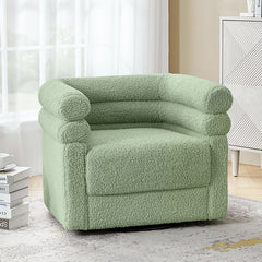 Benita 360-Degree Swivel Chair in Chenille Fabric with a Plush Pillow