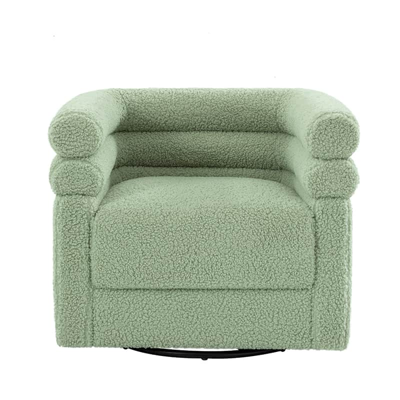 Benita 360-Degree Swivel Chair in Chenille Fabric with a Plush Pillow