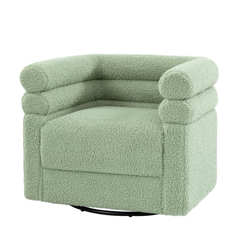 Benita 360-Degree Swivel Chair in Chenille Fabric with a Plush Pillow