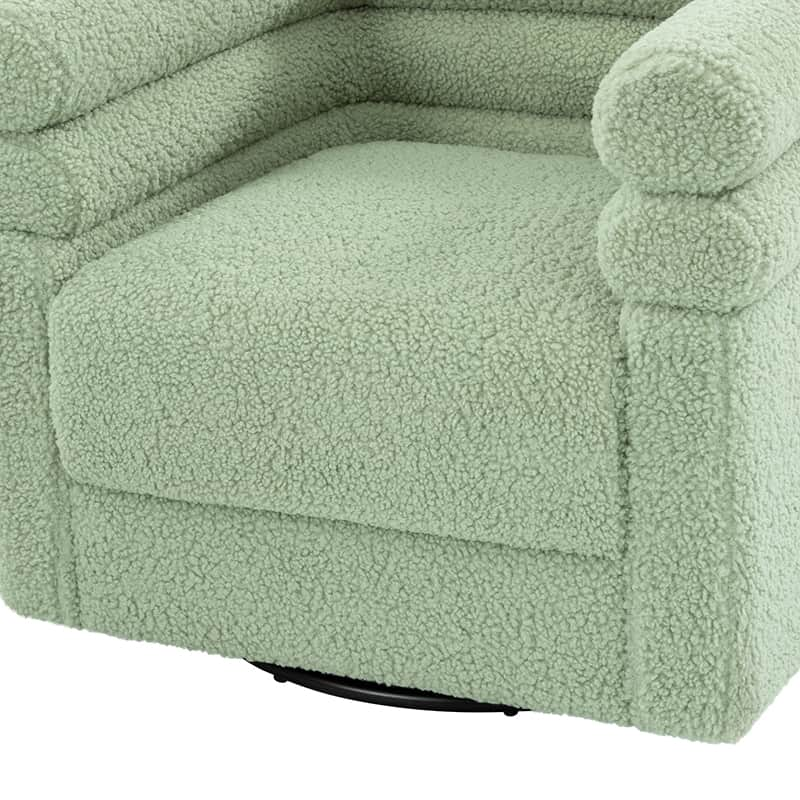 Benita 360-Degree Swivel Chair in Chenille Fabric with a Plush Pillow