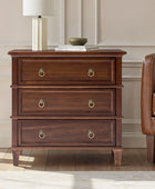 Jules Classic Solid Wood 3-Drawer End Table with USB Ports