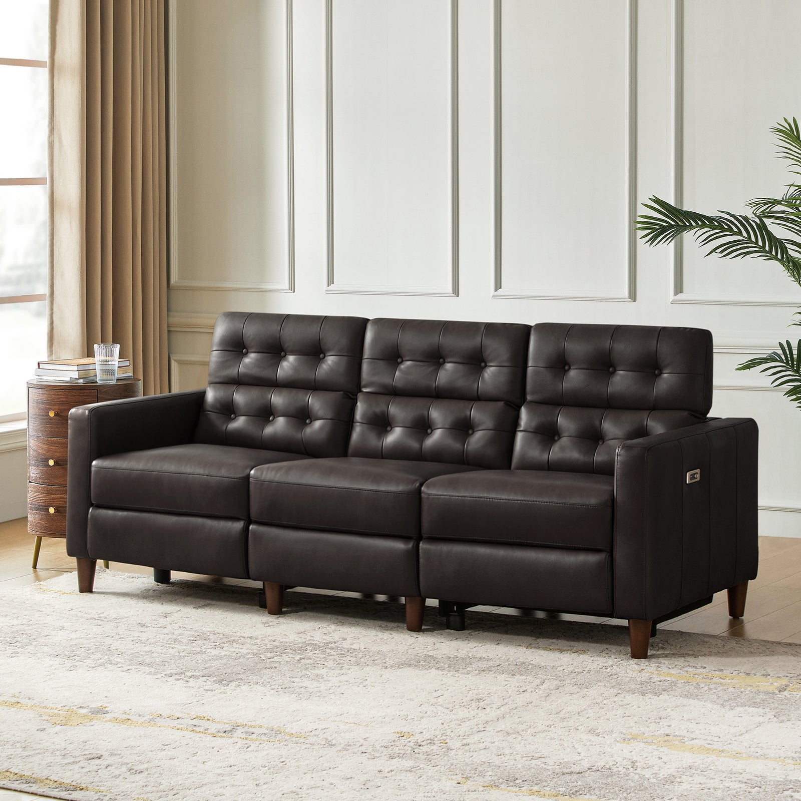 Viktor Mid-century Modern Oversized Power Sectional Sofa with Adjustable Headrests