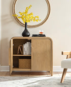 Vittorio Modern Solid Wood Accent Cabinet – Minimalist Storage Console for Living Room