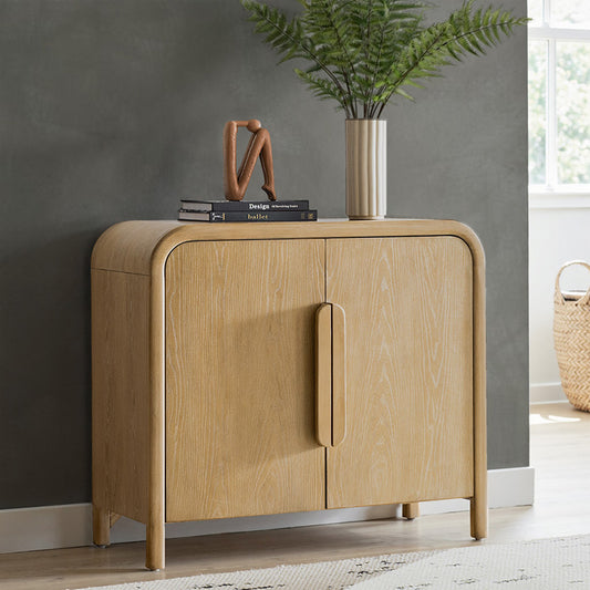 Vittorio Modern Solid Wood Accent Cabinet – Minimalist Storage Console for Living Room